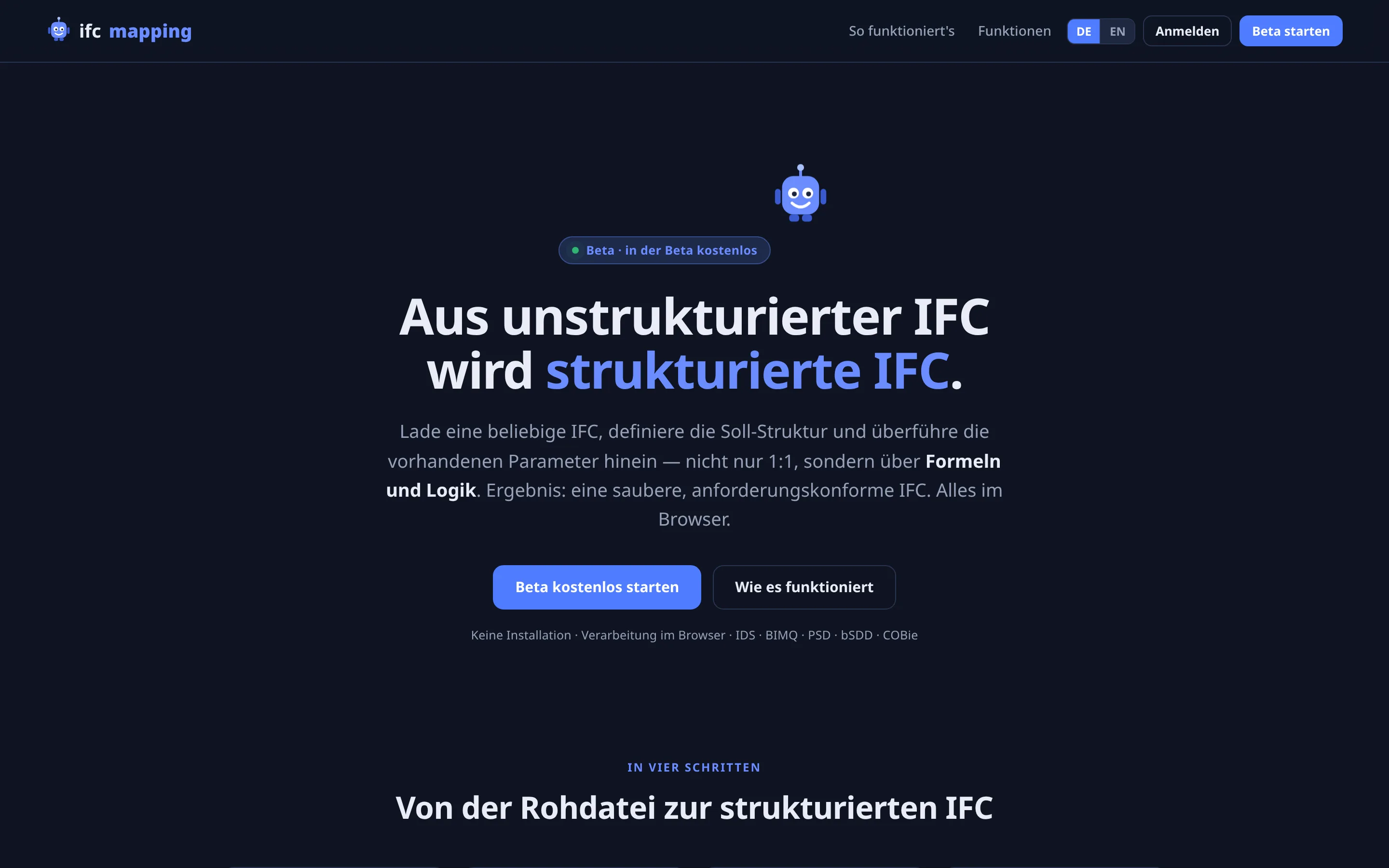 ifc mapping: aus unstrukturierter IFC wird strukturierte IFC
