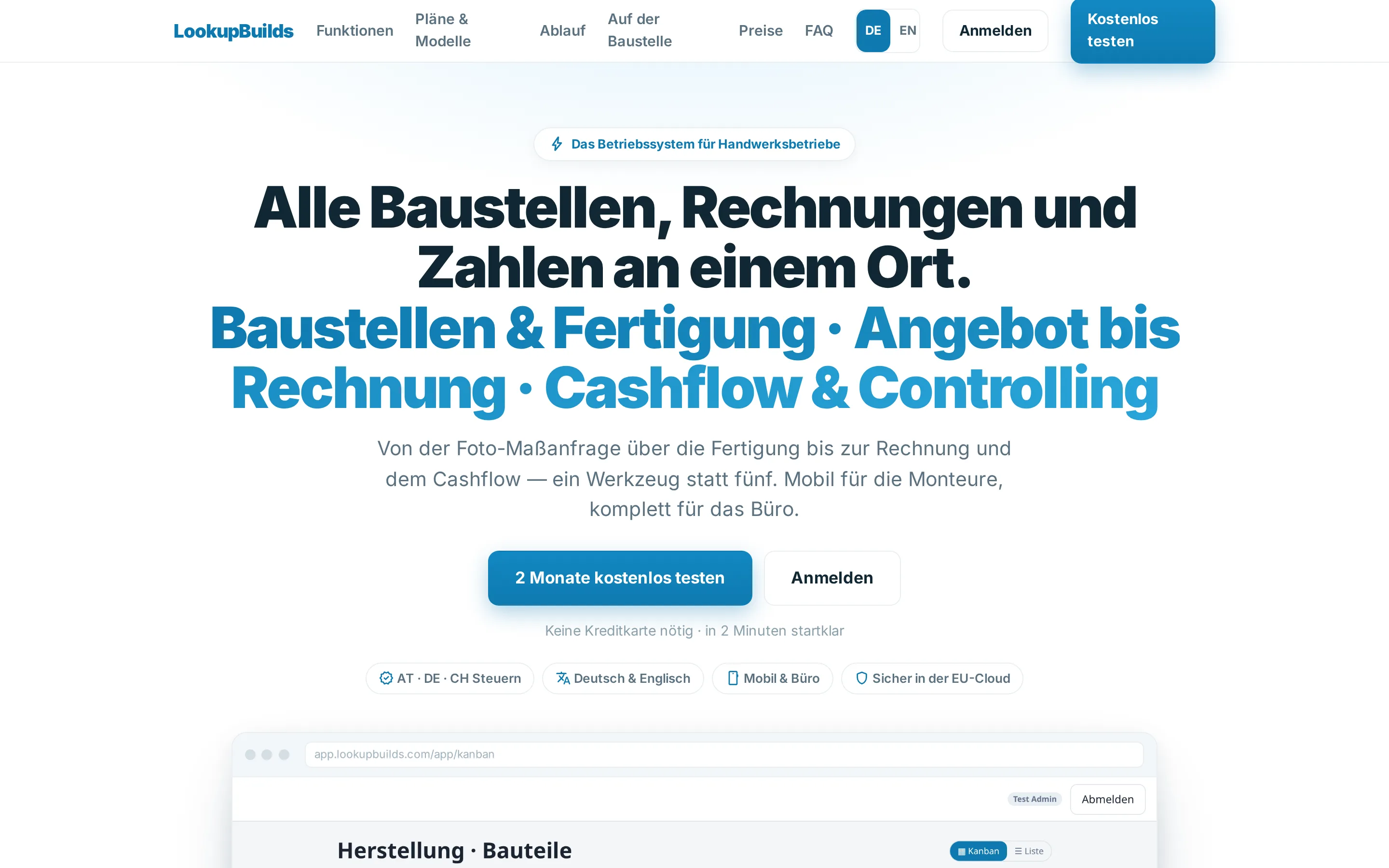 LookupBuilds: Baustellen, Rechnungen und Zahlen an einem Ort