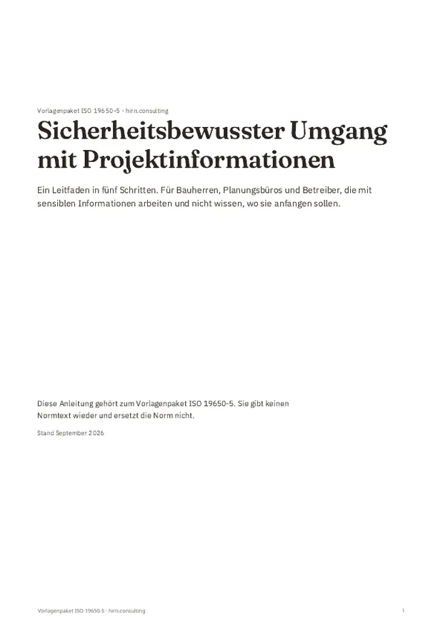 Erste Seite des Leitfadens mit den Abschnitten Wofür das hier gut ist und Für wen die Norm gilt